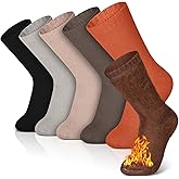 Breathffy 6 Pairs Women's Thermal Socks Warm Winter Extra Thick Fleece Lined Cushion Wicking Crew Boot Socks for Cold Weather Hiking Running Work