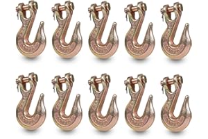 Towmavin 5/16" Clevis Hook(10Pack) Pin Clevis Rigging Tow Transport Truck Trailer Hook 5400 Lbs Working Load Limit