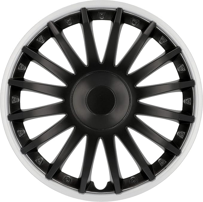 Cartrend 10561 Radzierblenden Topeka in sportlicher Alufelgen-Optik schwarz/Silber, 4-teilig, 38 ...