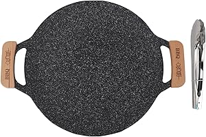 Korean BBQ Grill Pan, Round BBQ Grill Pan Metal Nonstick Grill Barbecue Plate Multifunctional Circular Frying Pan for Indoor 