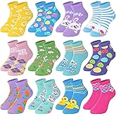 Halfchet 12 Pairs Easter Socks for Women Novelty Funny Ankle Socks Easter Egg Bunny Carrot Egg Chick Pattern Spring Festive Gift for Womens Teen Girls
