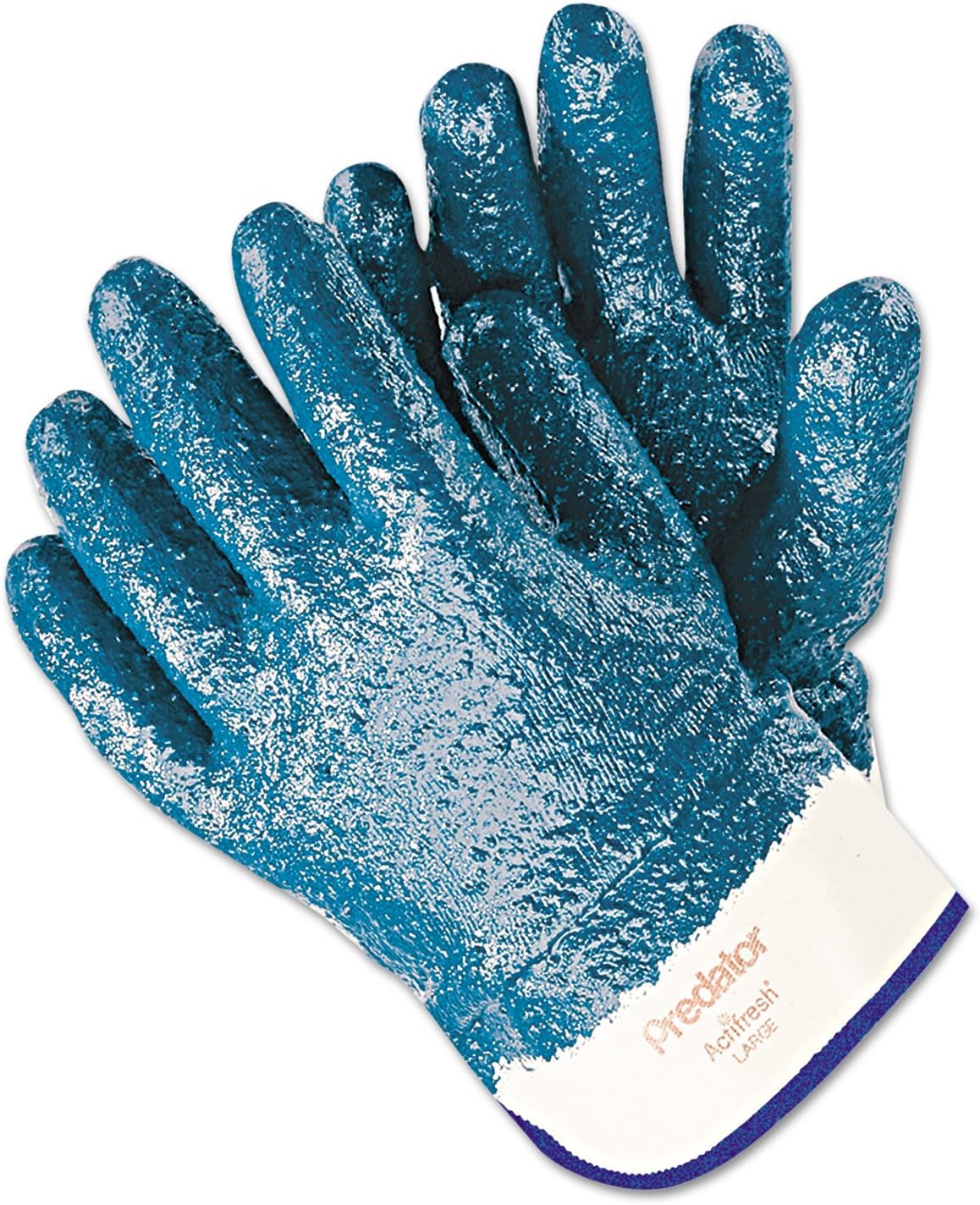 Chemical Resistant Gloves Large Safety Cuff Blue Galeton 11957L Blue