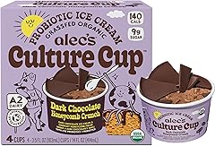 Alec's CULTURE CUP™ Probiotic A2 Dairy Organic Ice Cream - Dark Chocolate Honeycomb Crunch 3.5oz 4-Pack
