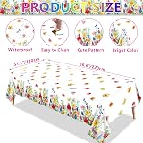 LKITMIUT 4 Pack Floral Tablecloth 86 x 51 Inch Watercolor Wild Flower Plastic view 2