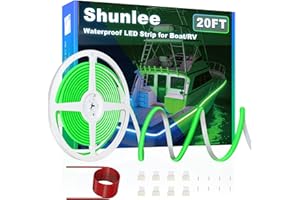 Shunlee Led Boat Light 20FT, IP67 COB Waterproof Marine Pontoon Led Lights, Boat Interior Lights for Night Fishing, Kayak, RV