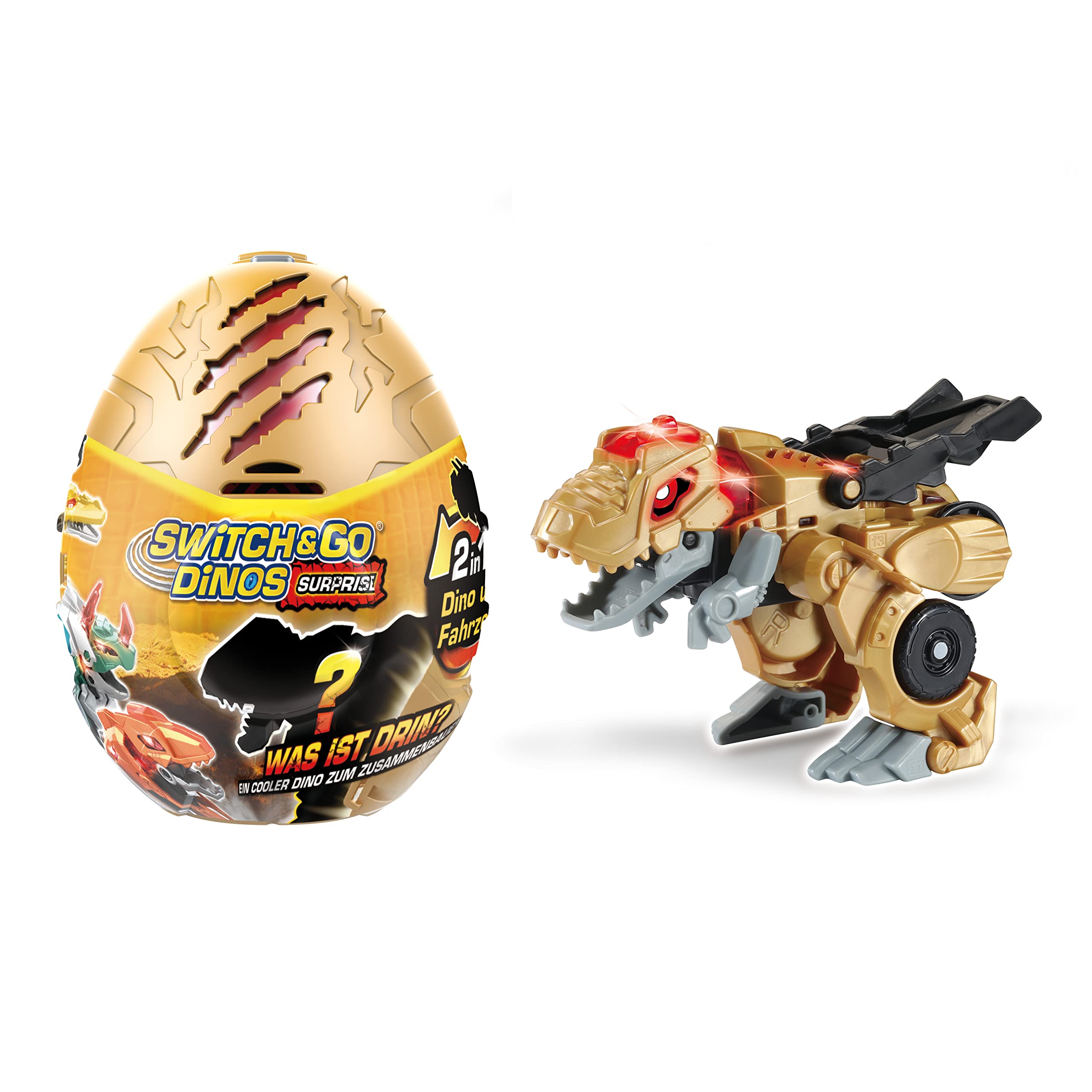 Vtech Switch and Go Dinos Surprise Egg - Surprise Egg with Dino Car Transformer - 2-in-1 Toy with Sound and Light Effects - For Children Aged 3-8 Years