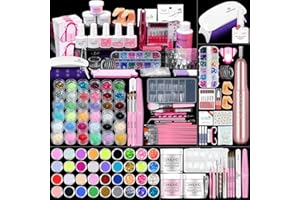 SAVILAND Acrylic Nail Kit with Drill: Nail Kit for Beginners with Everything Professional All-In-1 Acrylic set Gel Polish U V Light Full Tools DIY Salon Home Gift Set