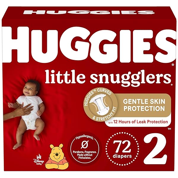 HUGGIES SIZE 2 DIAPERS, LITTLE SNUGGLERS BABY DIAPERS, SIZE 2 (12-18 LBS), 72 COUNT