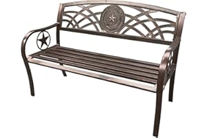 Leigh Country TX 93545 Texas State Seal Metal Bench