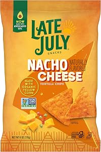 LATE JULY Snacks Nacho Cheese Tortilla Chips, 6 Oz Bag