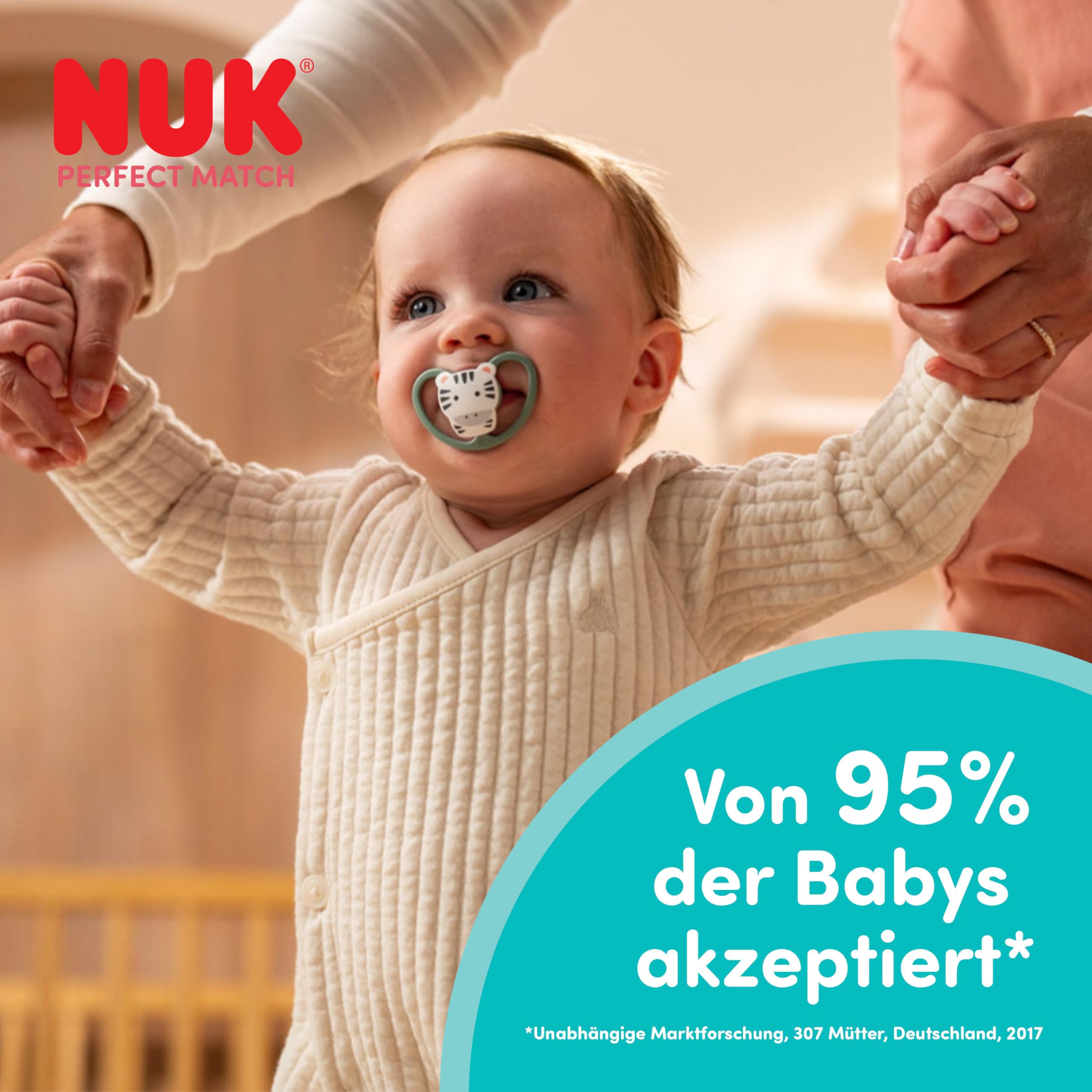 NUK Perfect Match Air Day & Night Baby-Schnuller | 18-36 Monate | Leuchtende Beruhigungssauger, die Luftzirkulation fördern & Speichelrash verhindern | 95% Baby-Akzeptanz** | Sortiert | 4 Stück 4