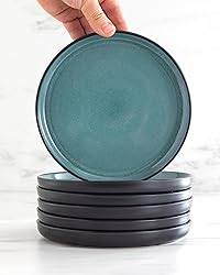 Stoneware dinner plates set 2 pcs – 10.2" petrol