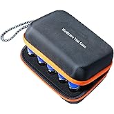 15 Slots,Insulin Vial Fridge Organizer for Diabetics with Hand Strap and Logo,Fit Tall and Standard 10ml Vials,Black and Oran