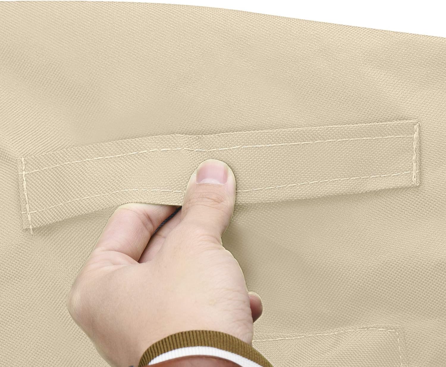 Delxo Patio Sofa Cover 3 Seater Waterproof Outdoor Sofa Cover Anti-UV Patio Furniture Sofa Cover with Elastic Hem and Padded Handles, Air Vents, Beige : Garden & Outdoor
