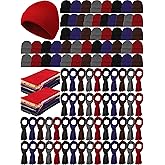 Suhine Winter Beanies Hat Scarf Set Unisex Cold Weather Knitted Cap Fleece Scarves Bulk for Men Women Homeless Donation Gift