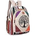 KayJayStyles Natural Handmade Large Multi Pocket Hemp Nepal Backpack (Tree Of Life)