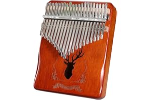LYDESY Kalimba Thumb Piano 21Keys Kit Professional Tuned Calimba Portable 17Keys Finger Piano Kit Birthday Festival Gifts For Kids Adults Music Lovers Beginner (Reindeer Retro Color, 21 Keys)