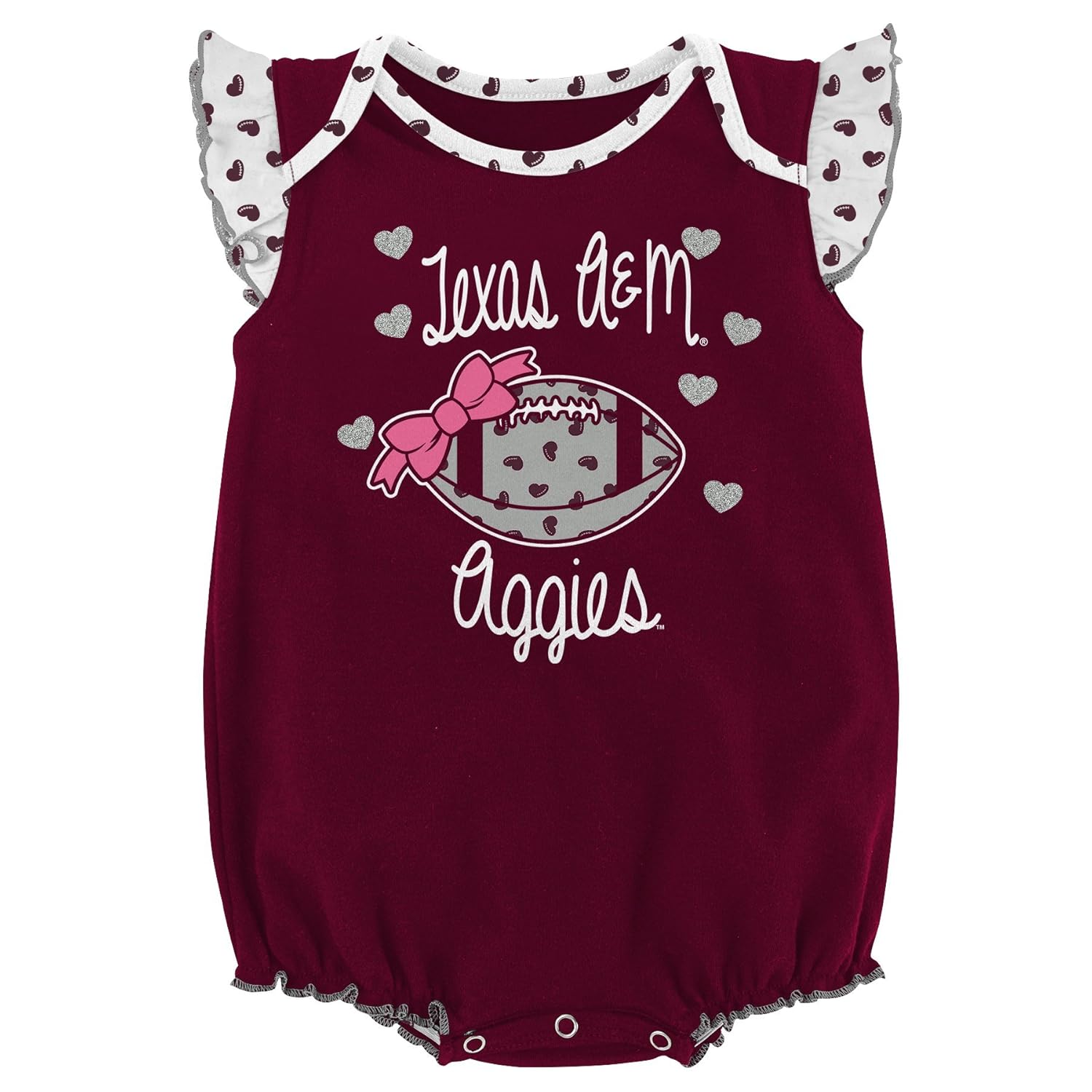 NCAA by Outerstuff NCAA boys Heart Fan 2 Piece Onesie Set