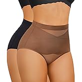 Nebility 2 Piece Tummy Control Shapewear Butt Lifting Underwear for Women Lower Belly Waist Trainer Seamless Faja Body Shaper