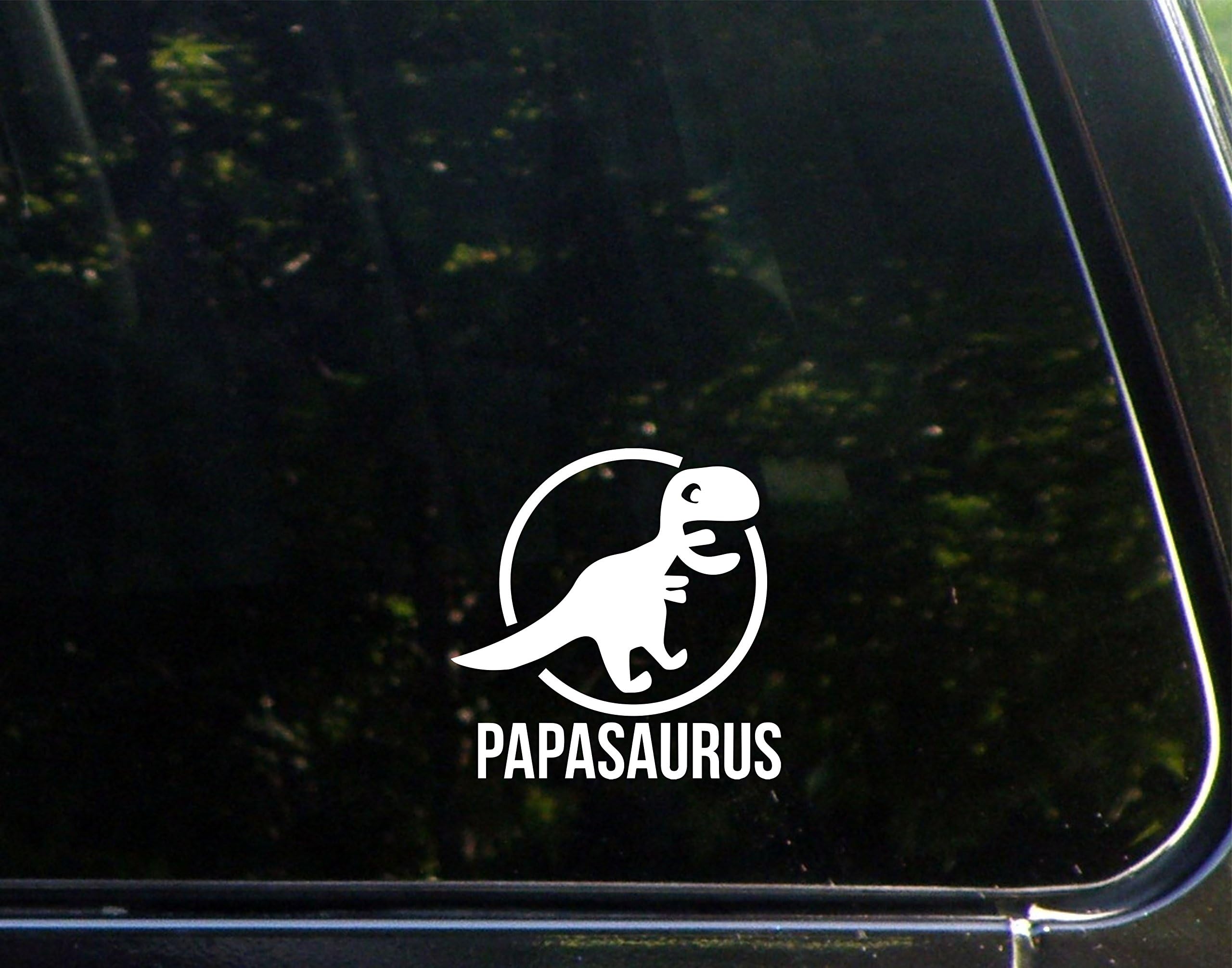 Vinyl Productions Papasaurus - 3-3/4" x 3-3/4" - Decal Sticker for Windows, Bumpers, Laptops, Cell Phones, Glassware etc.
