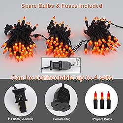 Halloween Lights, 33ft 150 Count Black Wire