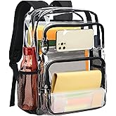 Vorspack Clear Backpack Heavy Duty - Large Clear Bookbag Transparent Backpacks See Through Backpack for College Work Travel Festival - Black | Clear Bookbag, See Through Backpack, College, Work, Travel
