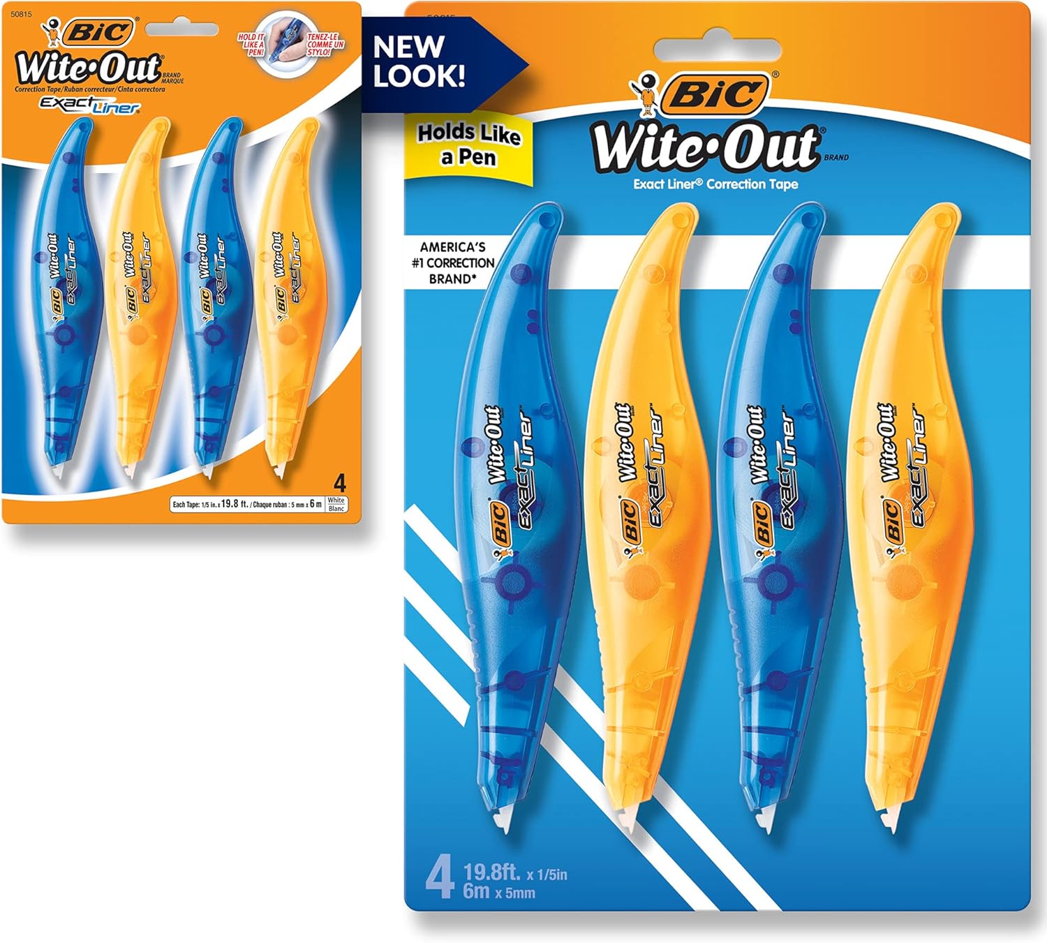 BIC Wite-Out Brand Exact Liner Correction Tape, White, 4-Count: Office Products
