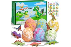 Bath Bombs for Kids with Dragon Toys Inside, Sanyi Dinosaur Toys Gifts for Kids 5-7, Dino Egg Fillers Bubble Bath Birthday Stocking Stuffers Christmas Gifts for Boys Girls Toddler