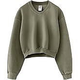Hatant Sweatshirt for Women Acid Wash Athletic Hoodie Heritage Fleece V-neck Long Sleeve Hoodie Fleece Women Sweatshirt