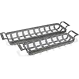 Cheung's Set of 2 Square Woven Metal Side Handles Tray, Gray