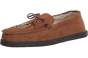 FOCO NHL Los Angeles Kings Mens Team Logo Moccasin Slippers ShoesCollege Team Logo Moccasin Slippers Shoes, Tan, Medium (9-10)