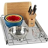 HOLDN’ STORAGE Pull Out Cabinet Organizer, Heavy Duty Caddy w/Lifetime Limited Warranty -14”W x 21”D - Requires At Least 15-1/4” Cabinet Opening, Steel Metal Cabinet Drawers Slide Out, Chrome