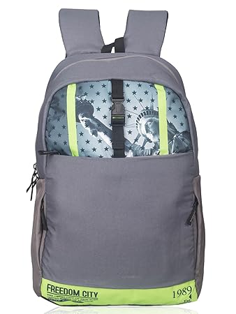 Killer Liberty Laptop Backpack for 15.6 inch Laptop - Stylish Everyday use Backpack - Trendy College Backpack Bags - Grey + Green
