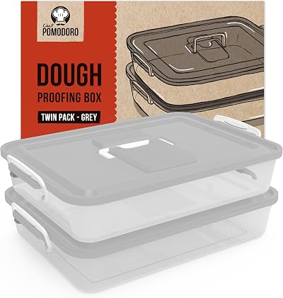 Chef Pomodoro Dough Proofing Box 14" x 11" x 3" 2-Pack Grey