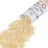 Miyuki Delica Seed Beads – Size 11/0 (1.6 mm), DB0157, Opaque Ivory AB, 7.2 g, Approx. 1440 Beads, Made in Japan