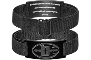 KLIFOWDY Football Gifts for Boys Men Youth Junior Coach Team Kids Player Football Bracelet Party Favors Accessories Religious Christian Bible Adjustable Jewelry Gifts