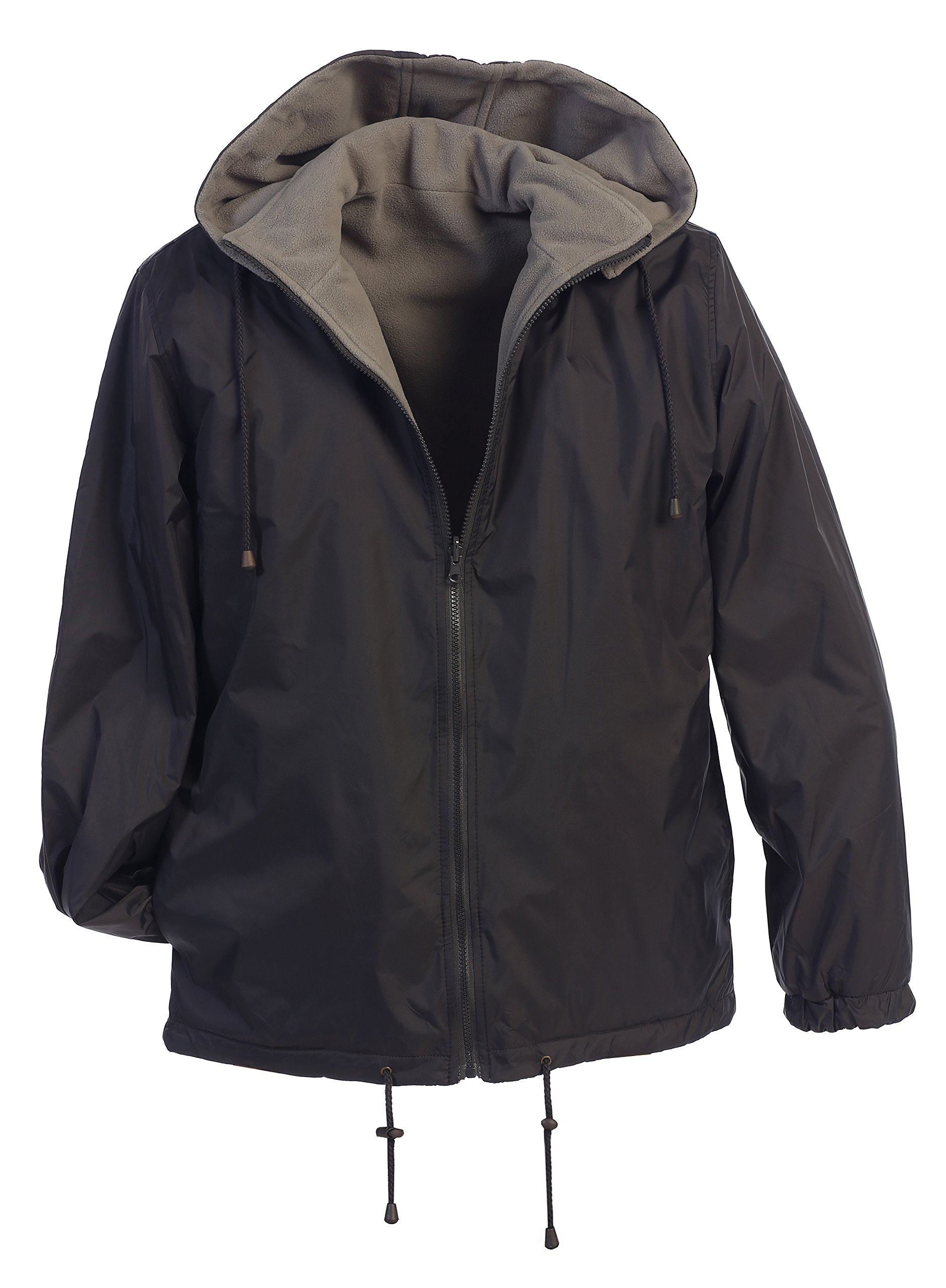 Gioberti Men's Reversible Rain Jacket with Polar Fleece Lining