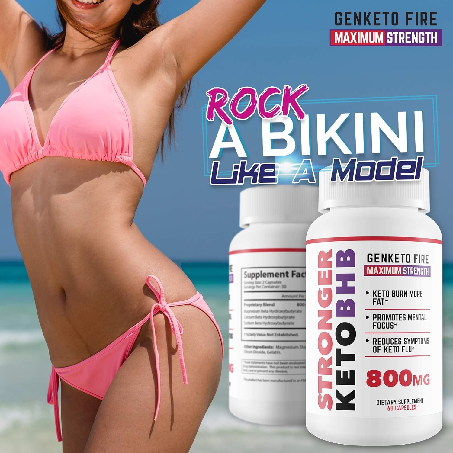 Stronger Keto BHB Weight Loss - Keto Burn More Fat - Enter Ketosis Faster to Start Burning Fat Quicker - Promote Mental Focus - Pure and Potent Strong Keto BHB: Health & Personal Care