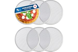 Norjac Bulk Pizza Screen, 12 Inch, 6 Pack, Seamless Rim, Restaurant-Grade, 100% Aluminum Pizza Pan, Oven-Safe, Rust-Free.