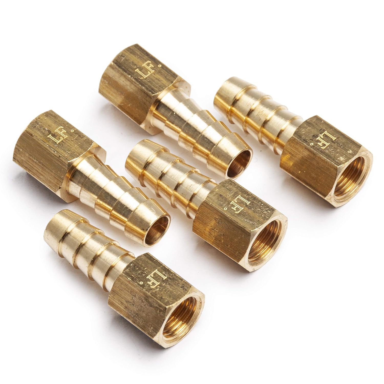 LTWFITTING Lead Free Brass Fitting Coupler/Adapter 5/16" Hose Barb x 1/8" Female NPT Fuel Gas