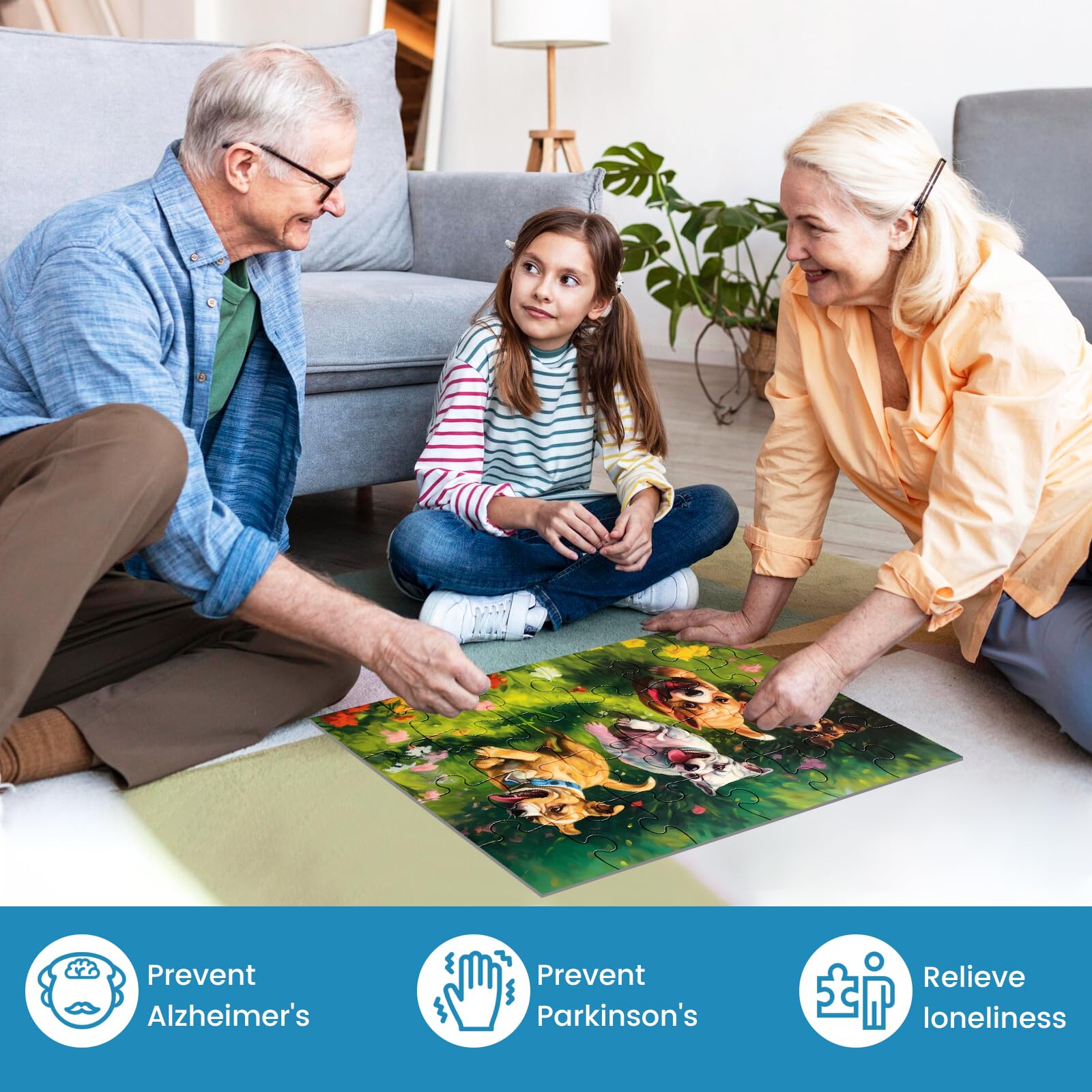 6 Pack 24 Large Piece Puzzle for Seniors Paper Dementia Puzzles for Elderly Adults Easy Puzzle Hummingbird Turtle Dog Panda Jigsaw Puzzle Activities for Elderly Seniors Gift