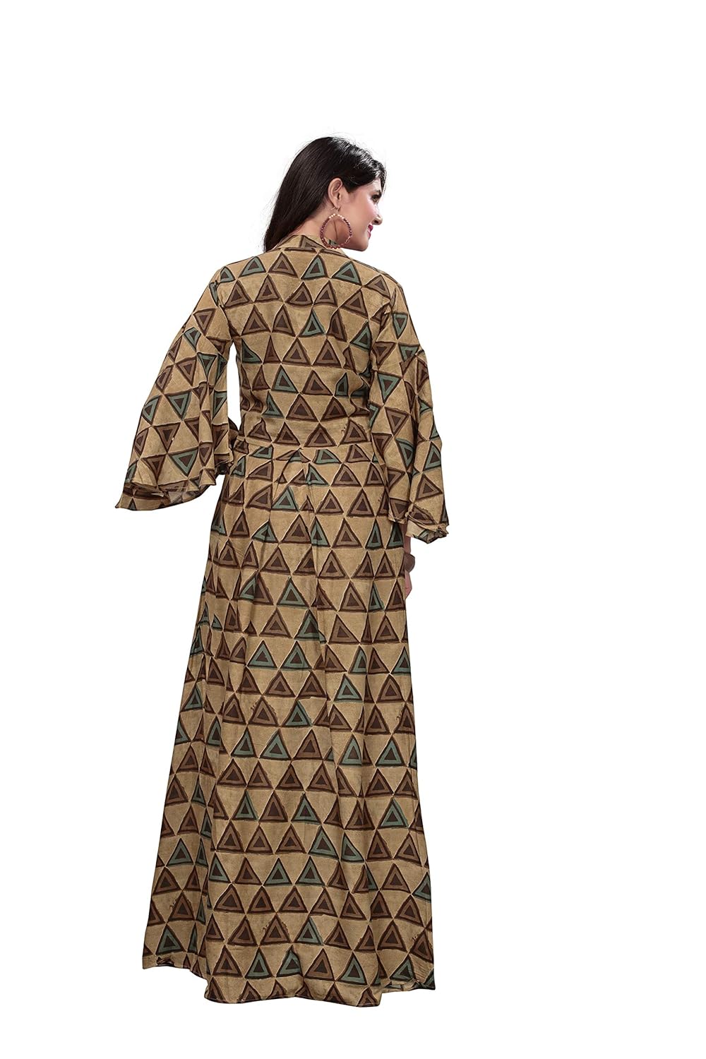 royal export women's rayon beige party wear dress