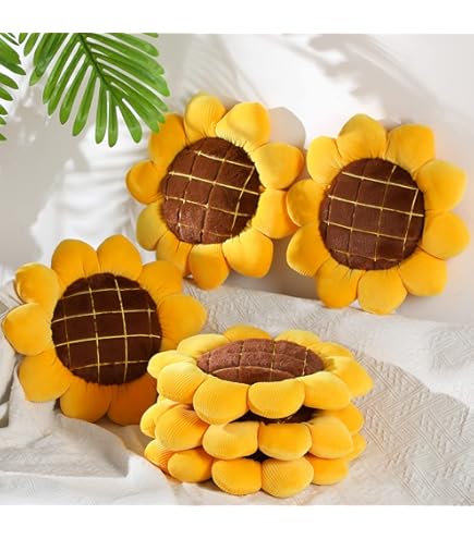 Accent Pillows Coume Pieces 3D Sunflowe Flowe Floo Pillow