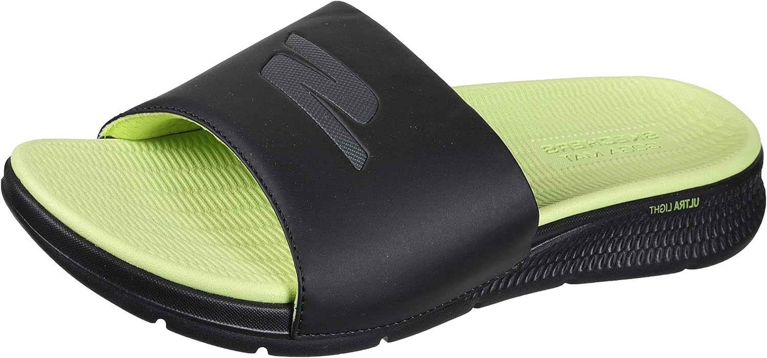 Skechers Men's Go ConsistentPerformance Athletic Slide Sandal, Black
