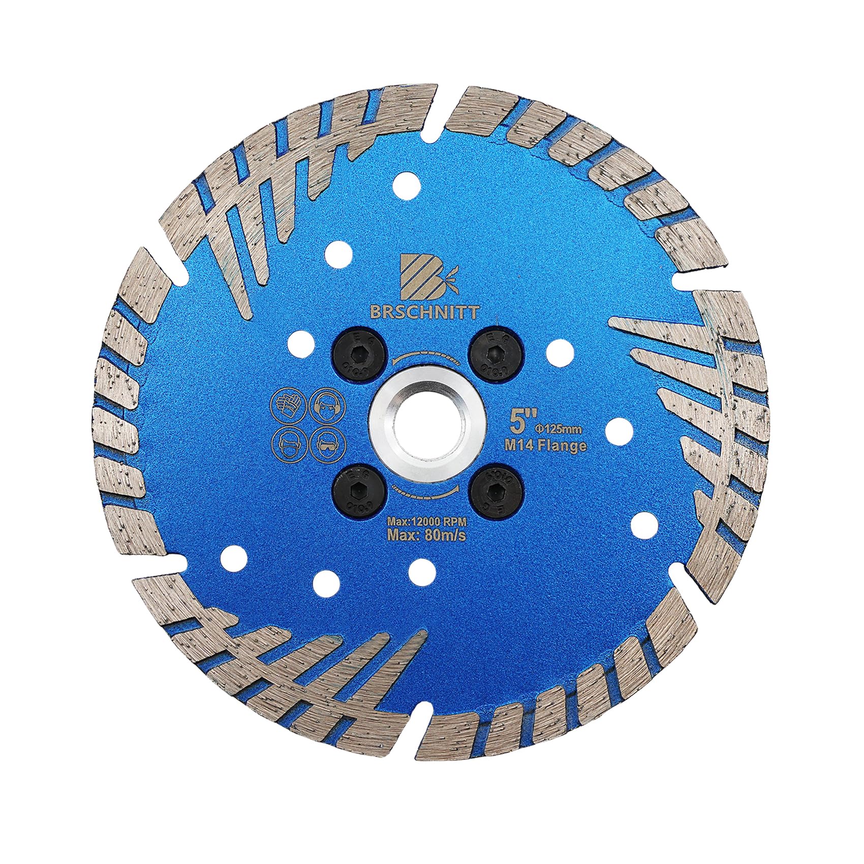 Diamond Granite Cutting Disc 125mm- BRSCHNITT Diamond Disc Cut Concrete,Ceramic Porcelain Tile,Granite,Marble,Masonry,Paver,Quartz Disc M14 Thread
