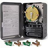 T104 Mechanical Timer Switch Replacement, 24-Hour Pool Timers for Pump | 208-277V AC DPST 40A, 24-hour 12 ON/Off timers for Pump Lights HVAC Systems