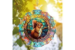 64DECALS 64memory Squirrel Wind Spinner, Squirrel Wind Spinner Hanging for Yard and Garden, Unique Gift Wind Spinner, 3D Hanging Wind Spinner Outdoor, Cute Squirrel Wind Spinner