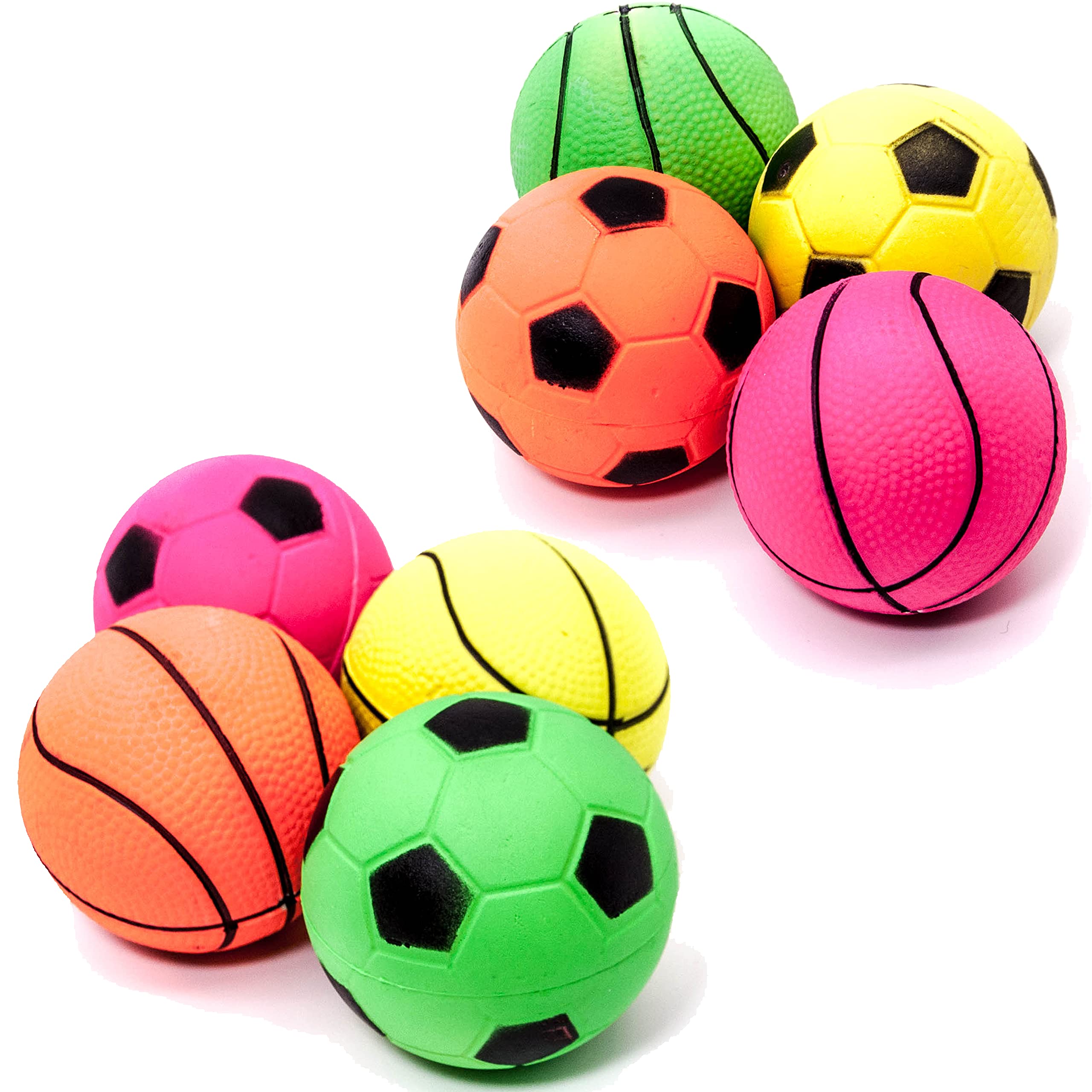 Petopedia 4x 6cm Rubber Dog Balls – HIGH BOUNCE Floating Toy Ball – Sports, Solid Core, Sponge, Interactive Toys for Puppies, Small and Medium Dogs (Bright, 4 Balls)