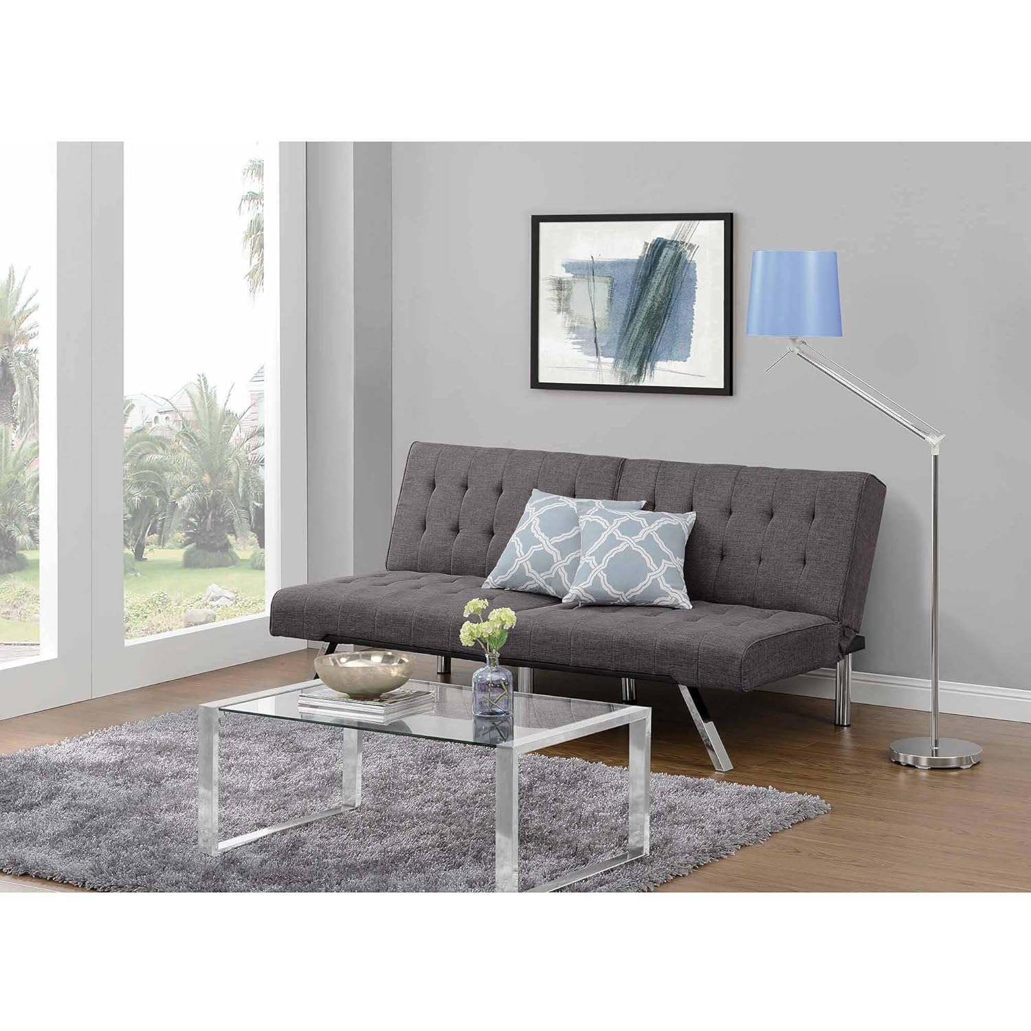 Amazon Emily Futon Chaise Lounger Gray Kitchen & Dining