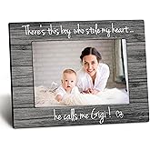 DUXMNAMG Gigi 4x6 Picture Frame, Gigi Gifts for Grandma, Grandma Gifts from Grandchildren, Grandma Photo Frame,There's This Boy Who Stole My Heart He Calls Me Gigi Picture Photo Frames for Desk Decor